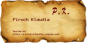 Piroch Klaudia névjegykártya